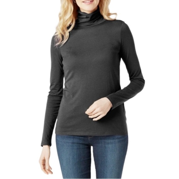 Pendleton Soft Jersey Ruched Turtleneck Long Sleeve Tee - Picture 1 of 6